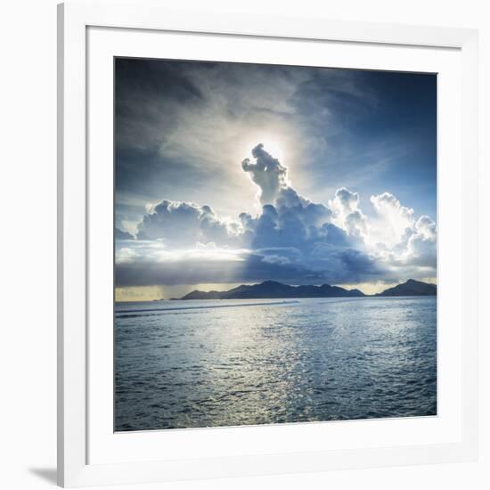 Praslin Island from Anse Source D'Argent Beach, La Digue, Seychelles-Jon Arnold-Framed Photographic Print