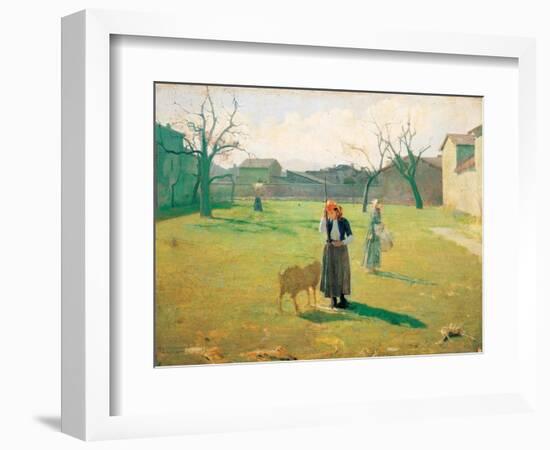 Prato Cassanini (The Betrayed Woman)-Giuseppe Pellizza da Volpedo-Framed Art Print