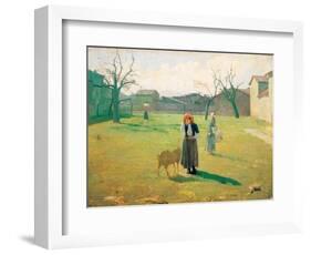 Prato Cassanini (The Betrayed Woman)-Giuseppe Pellizza da Volpedo-Framed Art Print