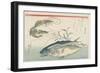 Prawns, Horse Mackerels and Smartweed, 1832-1833-Utagawa Hiroshige-Framed Giclee Print