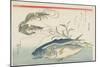 Prawns, Horse Mackerels and Smartweed, 1832-1833-Utagawa Hiroshige-Mounted Giclee Print