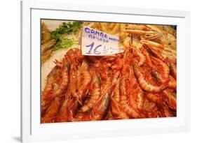 Prawns in Mercado Central (Central Market), Valencia, Spain, Europe-Neil Farrin-Framed Photographic Print