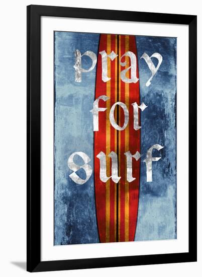 Pray For Surf, Surf Board-Charlie Carter-Framed Art Print