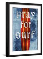 Pray For Surf, Surf Board-Charlie Carter-Framed Art Print