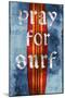 Pray For Surf, Surf Board-Charlie Carter-Mounted Art Print