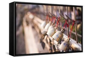 Prayer Bells at Golden Rock (Kyaiktiyo Pagoda), Mon State, Myanmar (Burma), Asia-Matthew Williams-Ellis-Framed Stretched Canvas