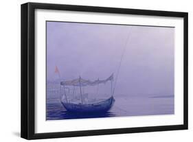 Prayer Candles on the Ganges-Derek Hare-Framed Giclee Print