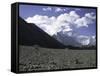 Prayer Flag Amongst Mountain Scene, Nepal-Michael Brown-Framed Stretched Canvas