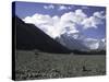 Prayer Flag Amongst Mountain Scene, Nepal-Michael Brown-Stretched Canvas