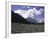 Prayer Flag Amongst Mountain Scene, Nepal-Michael Brown-Framed Photographic Print