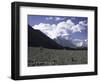 Prayer Flag Amongst Mountain Scene, Nepal-Michael Brown-Framed Photographic Print