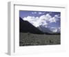 Prayer Flag Amongst Mountain Scene, Nepal-Michael Brown-Framed Photographic Print