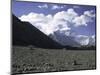 Prayer Flag Amongst Mountain Scene, Nepal-Michael Brown-Mounted Photographic Print