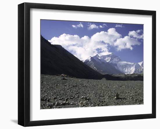 Prayer Flag Amongst Mountain Scene, Nepal-Michael Brown-Framed Photographic Print