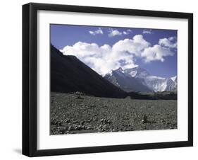 Prayer Flag Amongst Mountain Scene, Nepal-Michael Brown-Framed Photographic Print