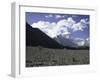 Prayer Flag Amongst Mountain Scene, Nepal-Michael Brown-Framed Photographic Print