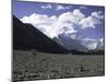 Prayer Flag Amongst Mountain Scene, Nepal-Michael Brown-Mounted Photographic Print