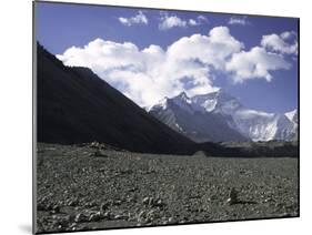 Prayer Flag Amongst Mountain Scene, Nepal-Michael Brown-Mounted Photographic Print