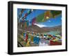 Prayer Flags Above An Artifical Lake Near the Karo-La Pass, Tibet, China, Asia-Michael Runkel-Framed Photographic Print