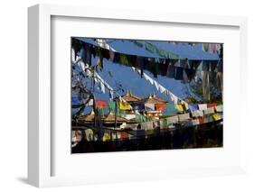 Prayer Flags and Chortens at Dochu La, Bhutan-Howie Garber-Framed Photographic Print