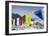 Prayer Flags and the Everest Base Camp at the End of the Khumbu Glacier That Lies at 5350M-Alex Treadway-Framed Photographic Print