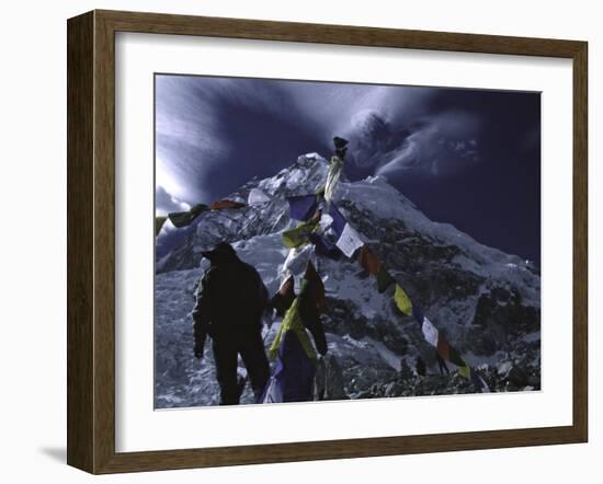 Prayer Flags at Everest Base Camp, Nepal-Michael Brown-Framed Photographic Print