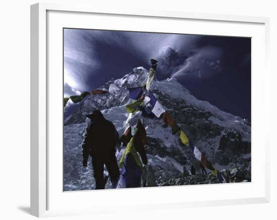 Prayer Flags at Everest Base Camp, Nepal-Michael Brown-Framed Photographic Print