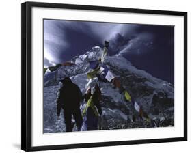 Prayer Flags at Everest Base Camp, Nepal-Michael Brown-Framed Photographic Print