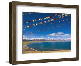 Prayer Flags at Nam Tso Lake, Central Tibet-Michele Falzone-Framed Photographic Print