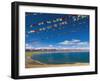 Prayer Flags at Nam Tso Lake, Central Tibet-Michele Falzone-Framed Photographic Print