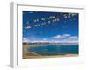 Prayer Flags at Nam Tso Lake, Central Tibet-Michele Falzone-Framed Photographic Print