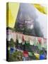 Prayer Flags at the Tigers Nest (Taktsang Goemba), Paro Valley, Bhutan, Asia-Christian Kober-Stretched Canvas