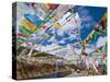 Prayer Flags Crossing the Friendship Highway Between Lhasa and Kathmandu, Tibet, China, Asia-Michael Runkel-Stretched Canvas