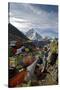 Prayer Flags, Everest Base Camp Trail, Peak of Ama Dablam, Nepal-David Noyes-Stretched Canvas