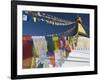 Prayer Flags Flutter from the Apex of Bodnath Stupa, Kathmandu, Nepal-Christopher Bettencourt-Framed Photographic Print