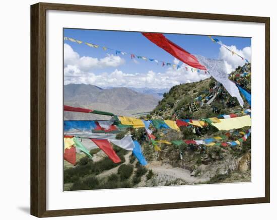 Prayer Flags, Ganden Monastery, Near Lhasa, Tibet, China-Ethel Davies-Framed Photographic Print