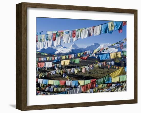 Prayer Flags, Himalayas, Tibet, China-Ethel Davies-Framed Photographic Print