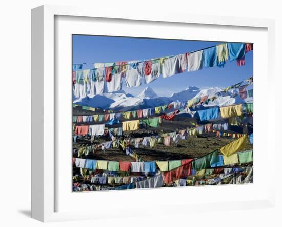 Prayer Flags, Himalayas, Tibet, China-Ethel Davies-Framed Photographic Print