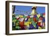 Prayer Flags in Front of Boudha (Bodhnath) (Boudhanath) Tibetan Stupa in Kathmandu-Simon Montgomery-Framed Photographic Print