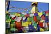 Prayer Flags in Front of Boudha (Bodhnath) (Boudhanath) Tibetan Stupa in Kathmandu-Simon Montgomery-Mounted Photographic Print