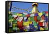 Prayer Flags in Front of Boudha (Bodhnath) (Boudhanath) Tibetan Stupa in Kathmandu-Simon Montgomery-Framed Stretched Canvas