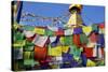 Prayer Flags in Front of Boudha (Bodhnath) (Boudhanath) Tibetan Stupa in Kathmandu-Simon Montgomery-Stretched Canvas