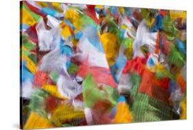 Prayer flags in Simila Mountain, Gyantse County, Tibet, China-Keren Su-Stretched Canvas