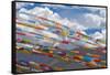 Prayer flags in Simila Mountain, Gyantse County, Tibet, China-Keren Su-Framed Stretched Canvas