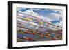 Prayer flags in Simila Mountain, Gyantse County, Tibet, China-Keren Su-Framed Photographic Print