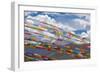 Prayer flags in Simila Mountain, Gyantse County, Tibet, China-Keren Su-Framed Photographic Print