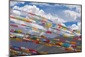 Prayer flags in Simila Mountain, Gyantse County, Tibet, China-Keren Su-Mounted Photographic Print