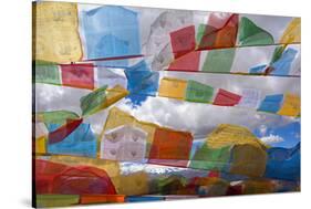 Prayer flags in the Himalayas, Mt. Everest National Nature Reserve, Shigatse Prefecture, Tibet-Keren Su-Stretched Canvas