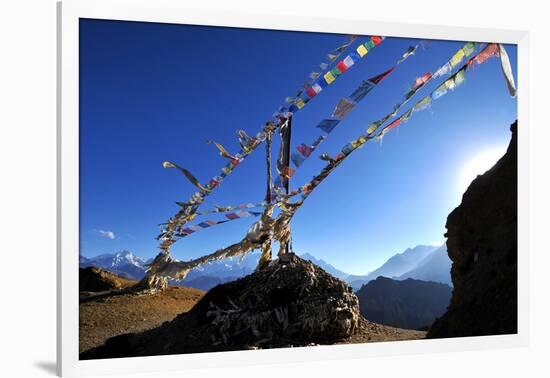 Prayer flags, Mustang, Nepal, Himalayas, Asia-null-Framed Photographic Print