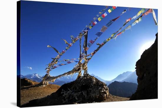 Prayer flags, Mustang, Nepal, Himalayas, Asia-null-Stretched Canvas